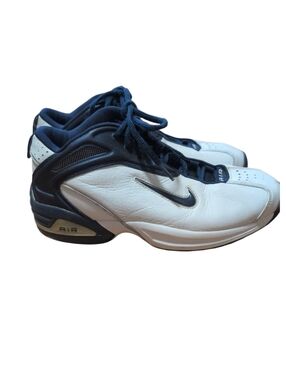 Nike Air Max Elite Basketball Shoes Mens Size 9 White Navy Leather 2000s Sneaker